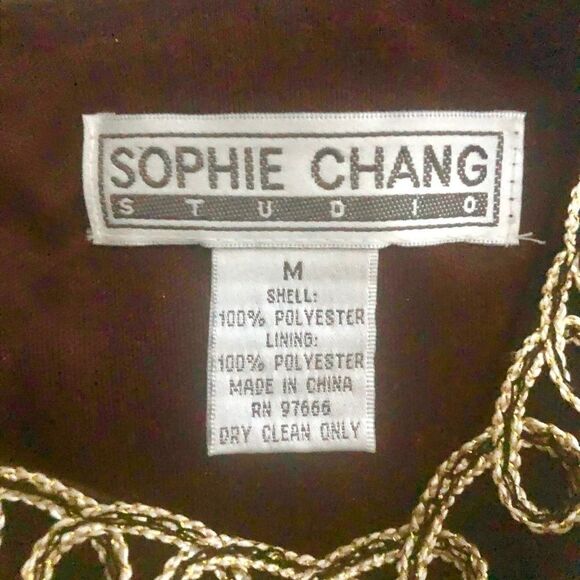 Sophie Chang Brown and Gold embroidered tank - Picture 5 of 5